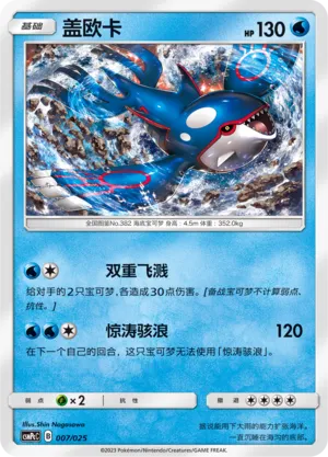 Kyogre 007 — Battle Party Set (Water Deck) (Chinese Pokémon TCG card)