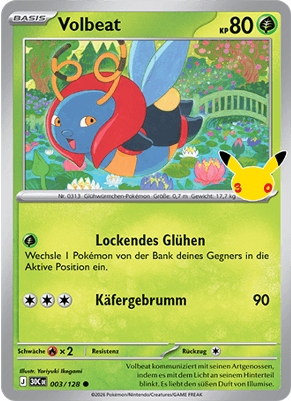 Volbeat 003 — 30 Jahre (German Pokémon TCG card)