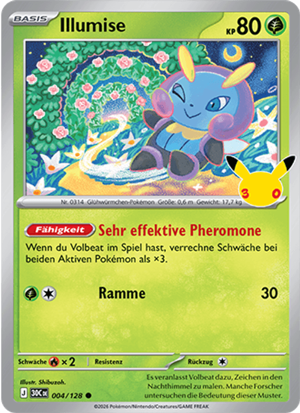 Illumise 004 — 30 Jahre (German Pokémon TCG card)