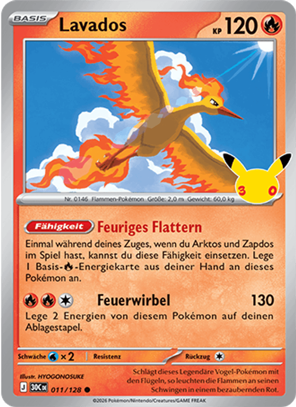 Lavados 011 — 30 Jahre (German Pokémon TCG card)