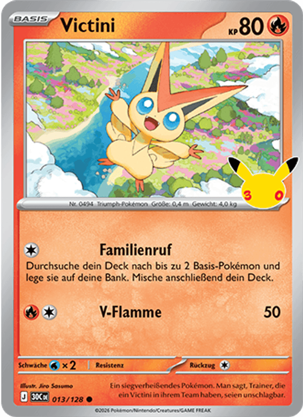 Victini 013 — 30 Jahre (German Pokémon TCG card)