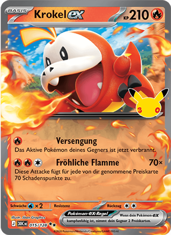 Krokel-ex 015 — 30 Jahre (German Pokémon TCG card)