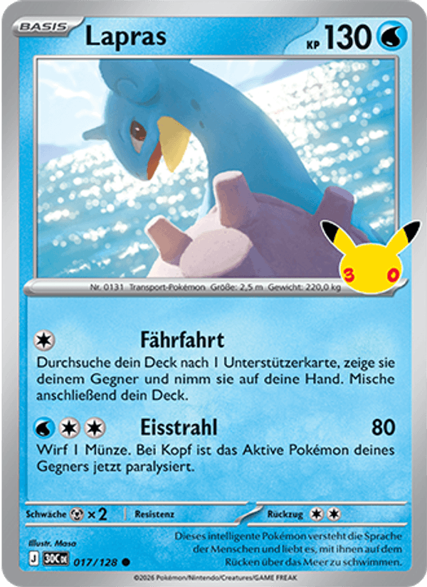 Lapras 017 — 30 Jahre (German Pokémon TCG card)