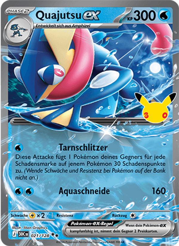 Quajutsu-ex 021 — 30 Jahre (German Pokémon TCG card)