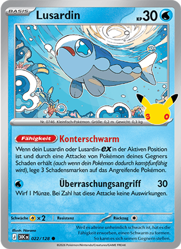 Lusardin 022 — 30 Jahre (German Pokémon TCG card)