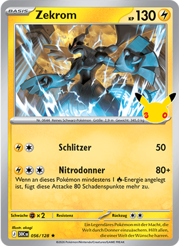Zekrom 056 — 30 Jahre (German Pokémon TCG card)