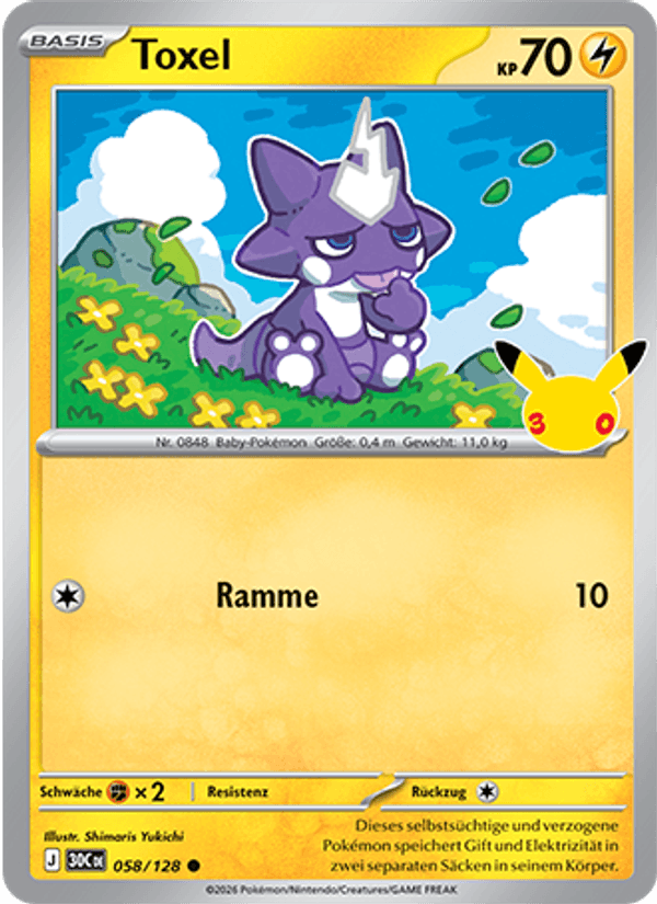 Toxel 058 — 30 Jahre (German Pokémon TCG card)
