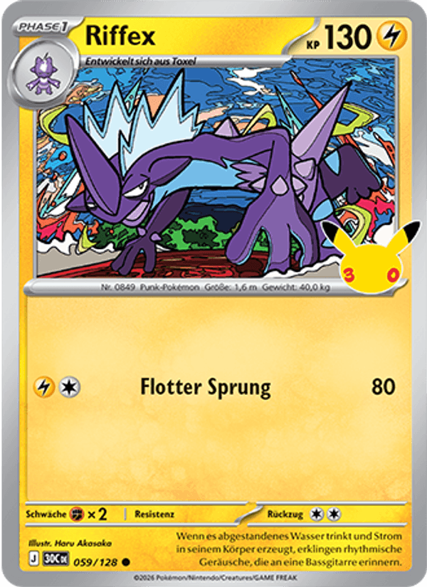 Riffex 059 — 30 Jahre (German Pokémon TCG card)