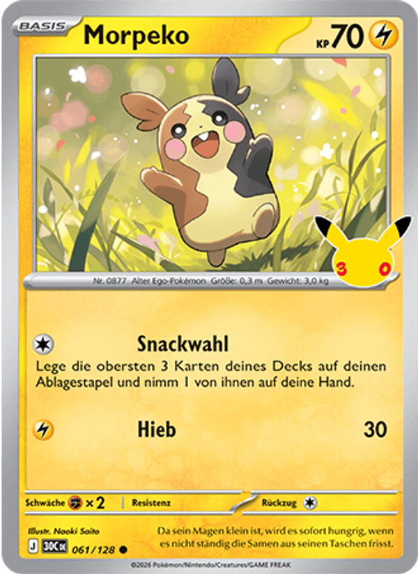 Morpeko 061 — 30 Jahre (German Pokémon TCG card)