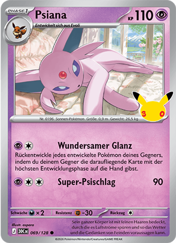 Psiana 069 — 30 Jahre (German Pokémon TCG card)