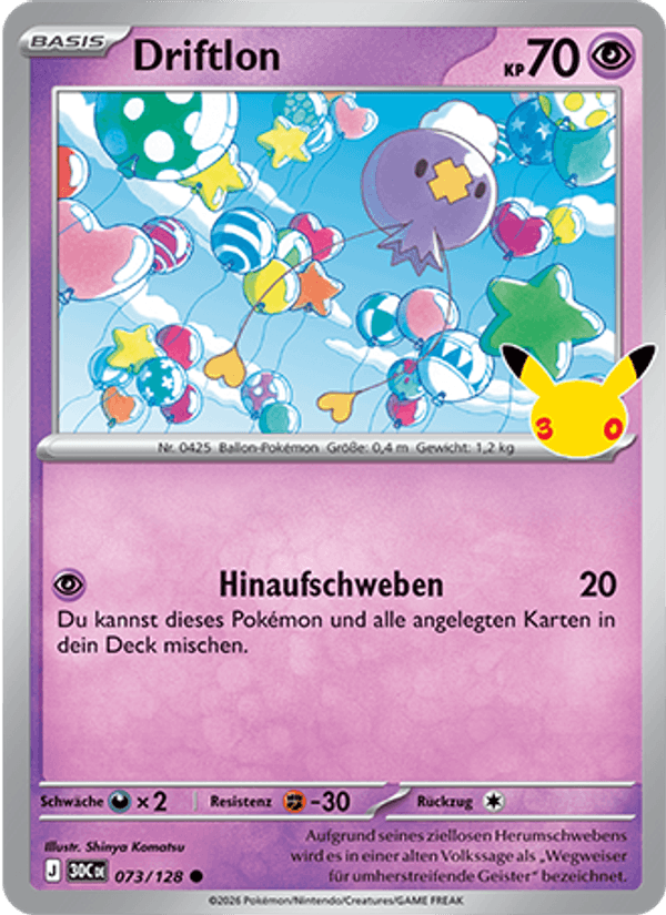 Driftlon 073 — 30 Jahre (German Pokémon TCG card)