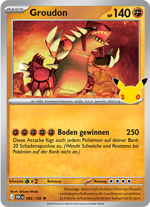 Groudon 082 — 30 Jahre (German Pokémon TCG card)