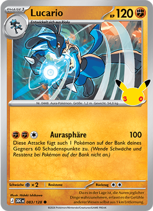 Lucario 083 — 30 Jahre (German Pokémon TCG card)