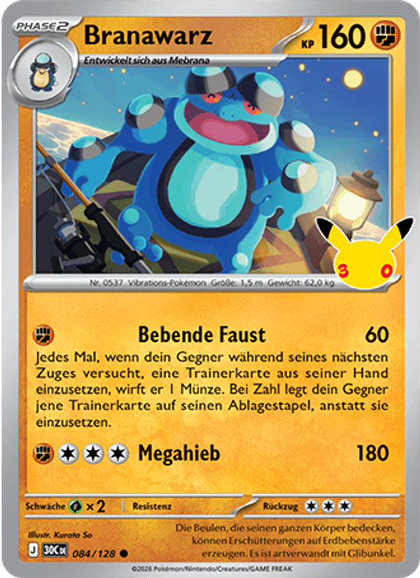 Branawarz 084 — 30 Jahre (German Pokémon TCG card)