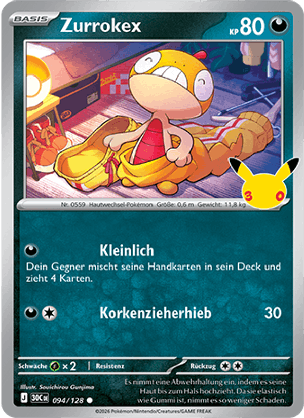 Zurrokex 094 — 30 Jahre (German Pokémon TCG card)