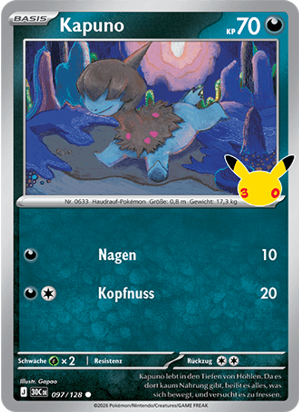 Kapuno 097 — 30 Jahre (German Pokémon TCG card)