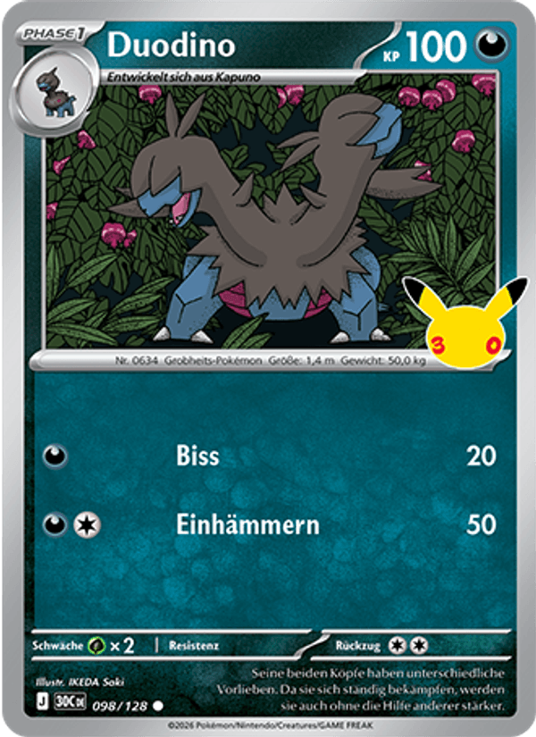 Duodino 098 — 30 Jahre (German Pokémon TCG card)