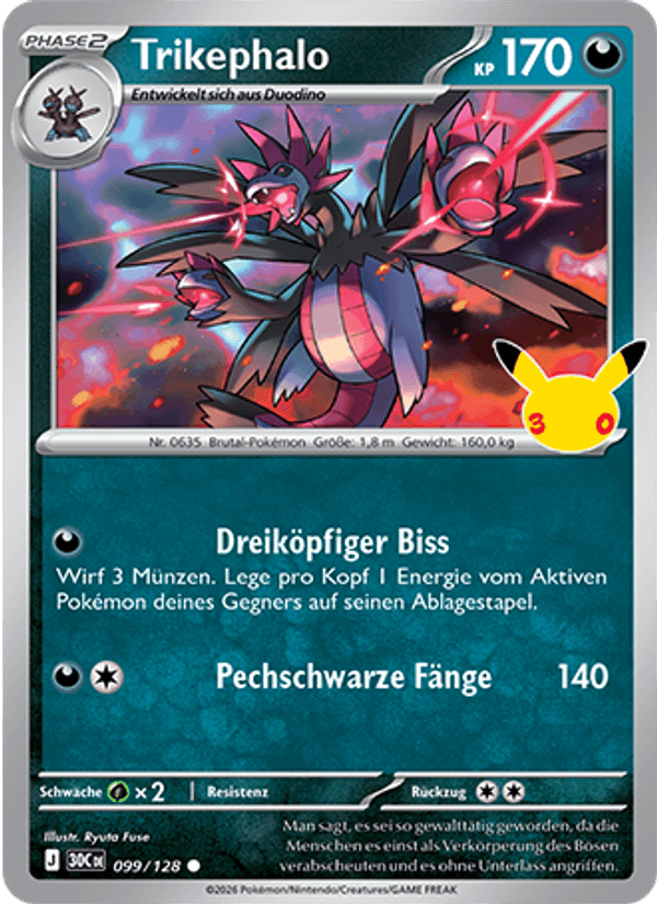 Trikephalo 099 — 30 Jahre (German Pokémon TCG card)