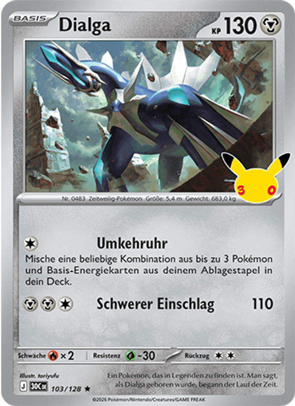 Dialga 103 — 30 Jahre (German Pokémon TCG card)