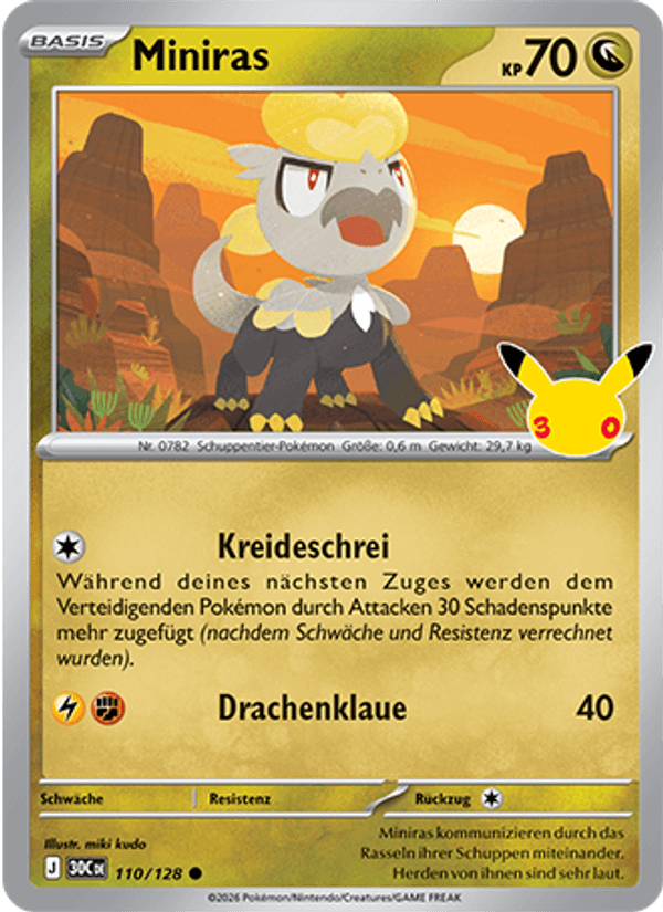 Miniras 110 — 30 Jahre (German Pokémon TCG card)