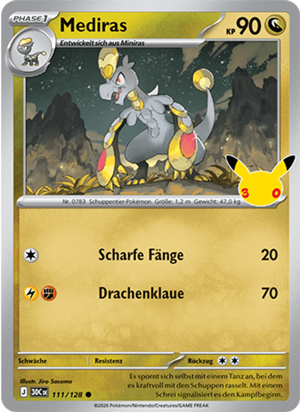 Mediras 111 — 30 Jahre (German Pokémon TCG card)