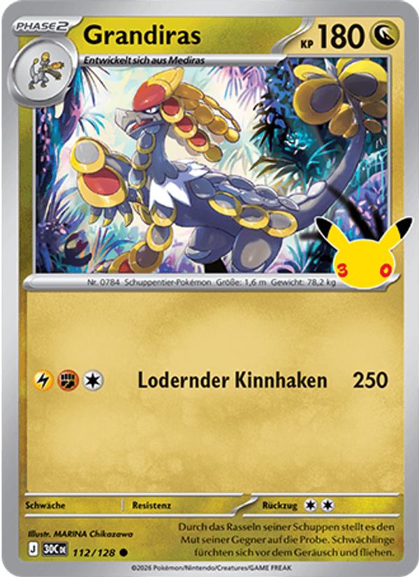 Grandiras 112 — 30 Jahre (German Pokémon TCG card)