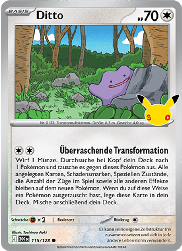 Ditto 115 — 30 Jahre (German Pokémon TCG card)