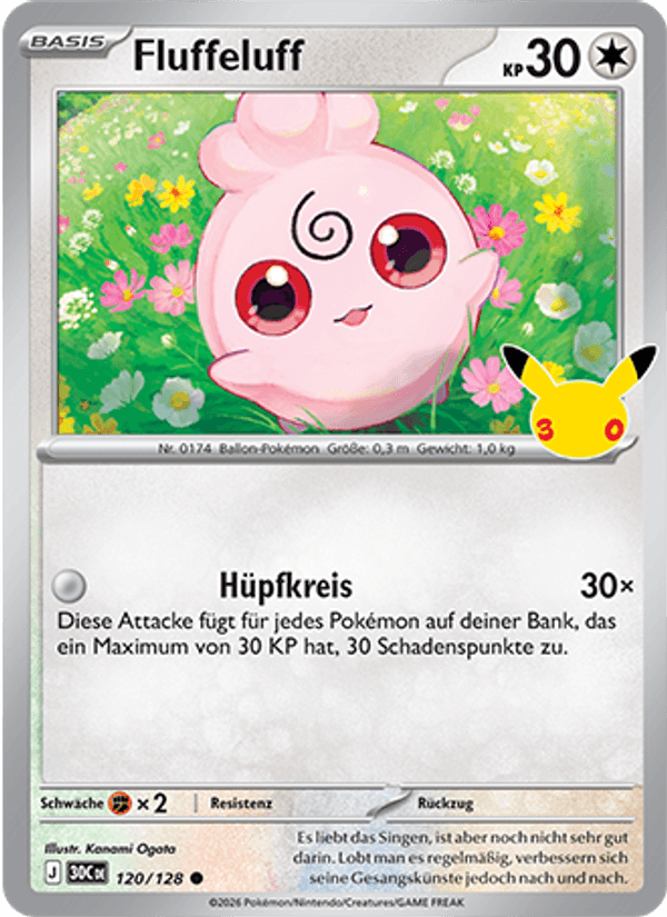 Fluffeluff 120 — 30 Jahre (German Pokémon TCG card)