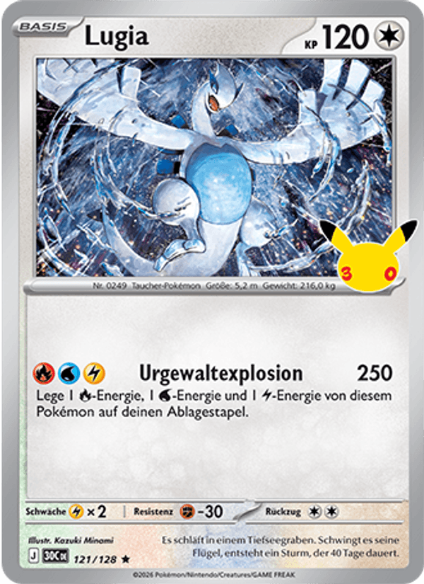 Lugia 121 — 30 Jahre (German Pokémon TCG card)