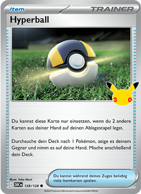 Hyperball 128 — 30 Jahre (German Pokémon TCG card)