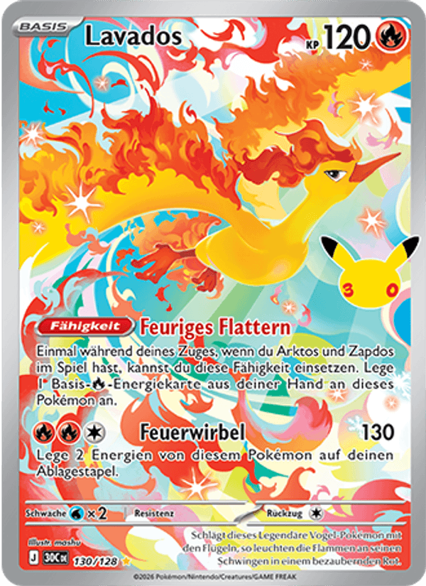 Lavados 130 — 30 Jahre (German Pokémon TCG card)