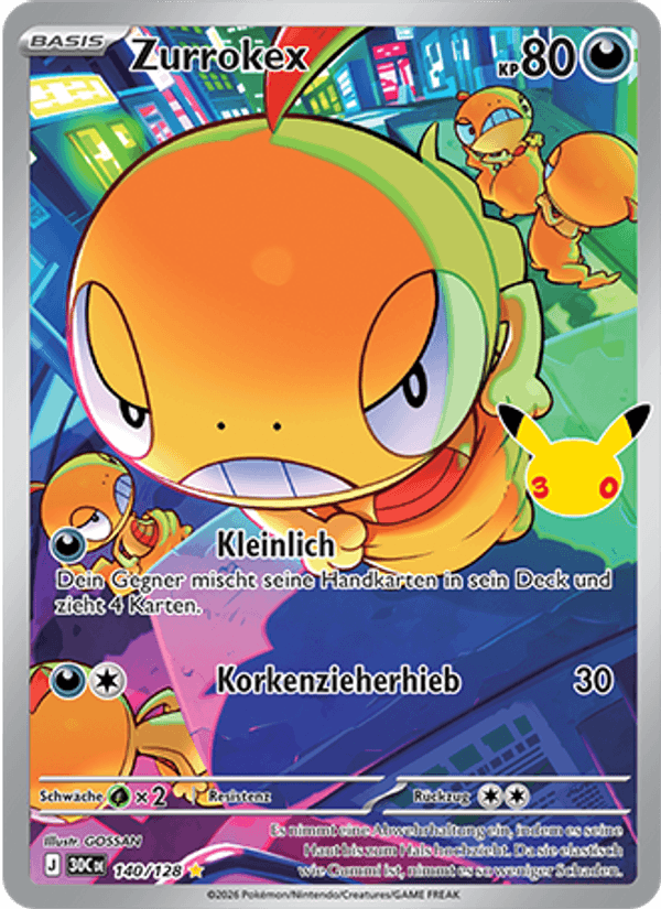 Zurrokex 140 — 30 Jahre (German Pokémon TCG card)