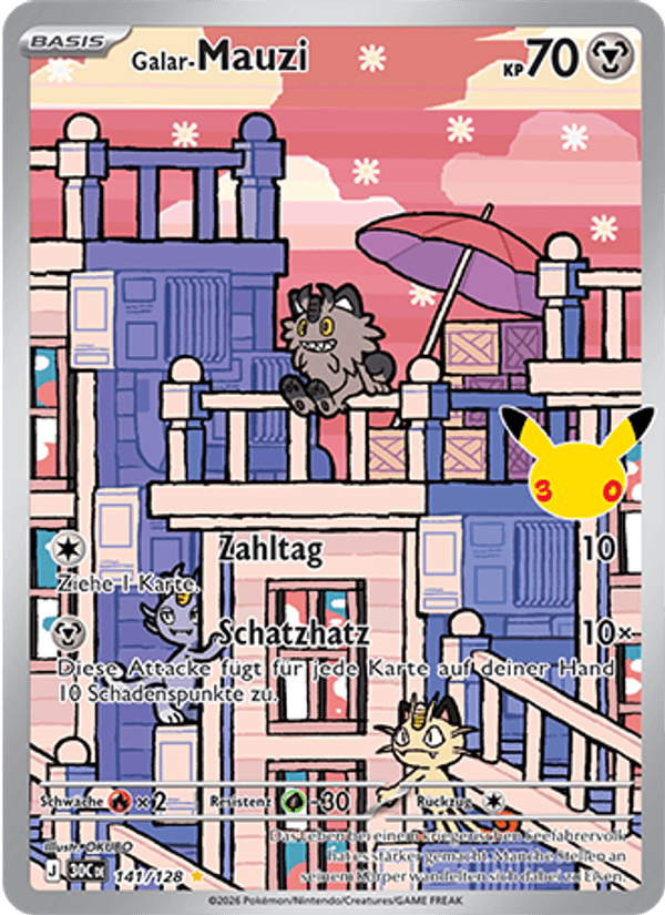 Galar-Mauzi 141 — 30 Jahre (German Pokémon TCG card)