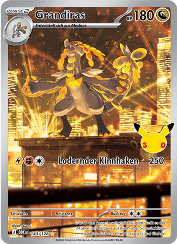 Grandiras 143 — 30 Jahre (German Pokémon TCG card)