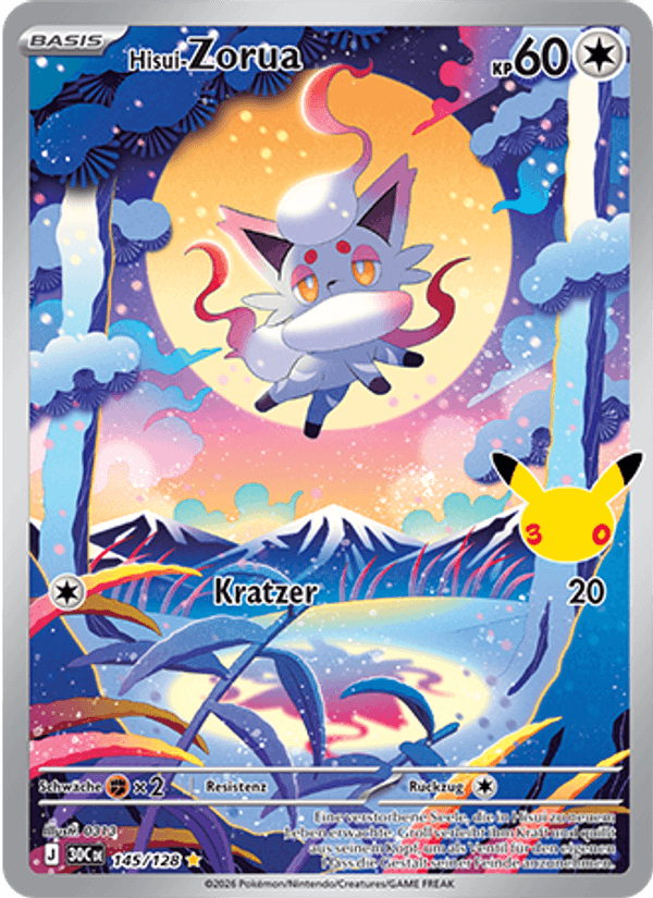 Hisui-Zorua 145 — 30 Jahre (German Pokémon TCG card)