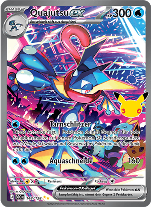 Quajutsu-ex 148 — 30 Jahre (German Pokémon TCG card)