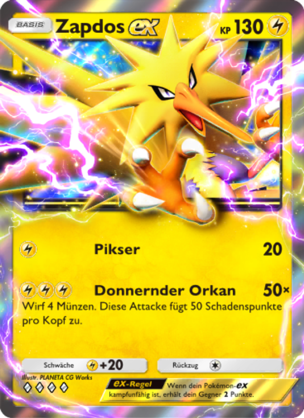 Zapdos-ex 104 — Genetic Apex (German Pokémon TCG card)