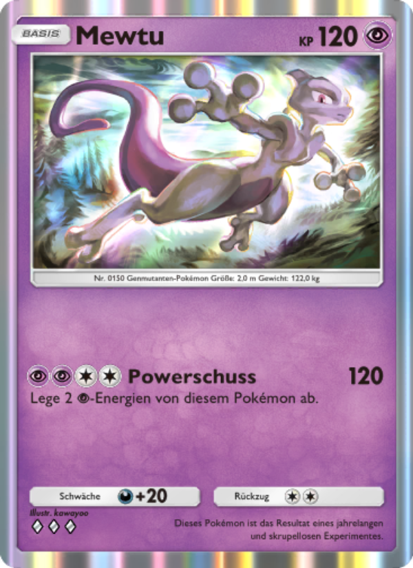 Mewtu 128 — Genetic Apex (German Pokémon TCG card)