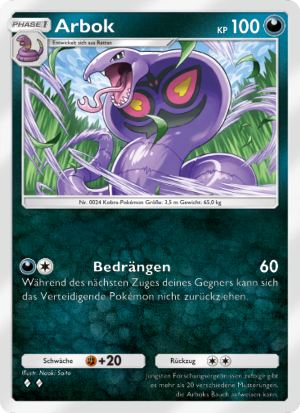 Arbok 165 — Genetic Apex (German Pokémon TCG card)