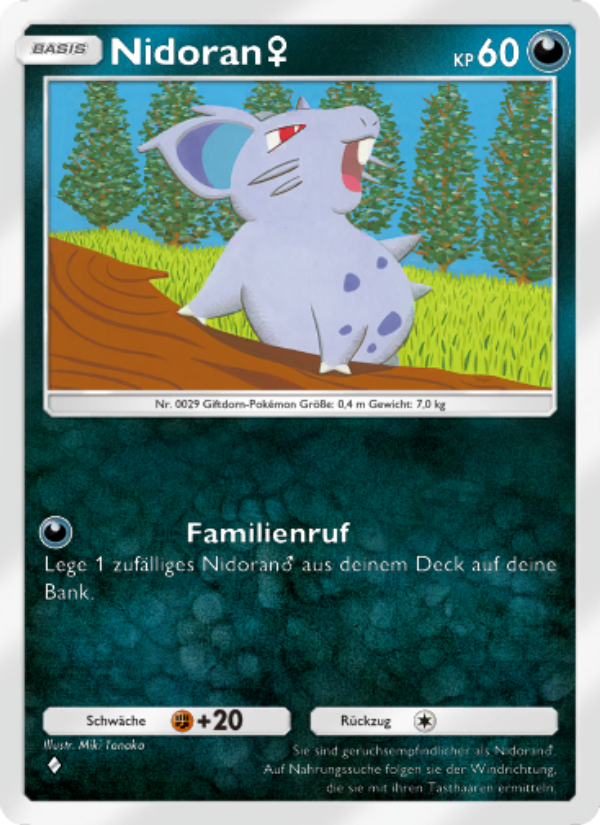 Nidoran♀ 166 — Genetic Apex (German Pokémon TCG card)