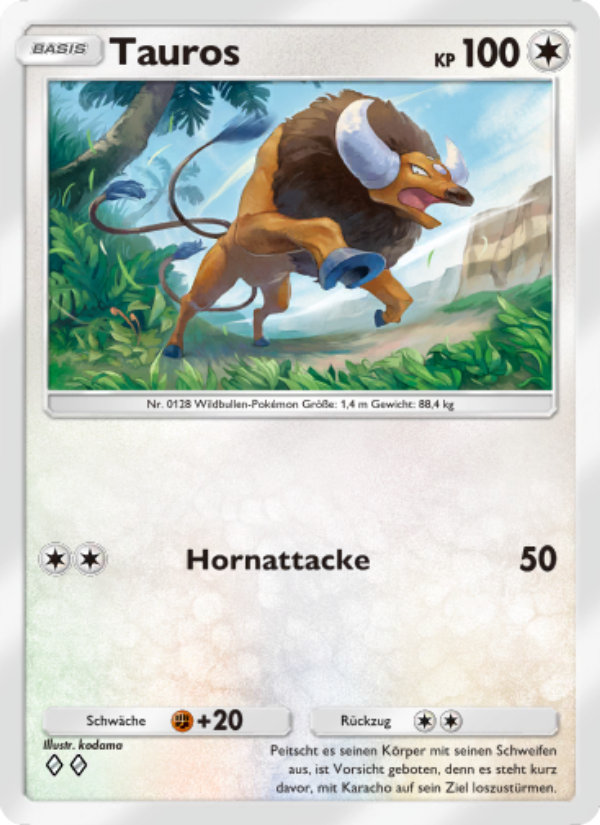 Tauros 204 — Genetic Apex (German Pokémon TCG card)