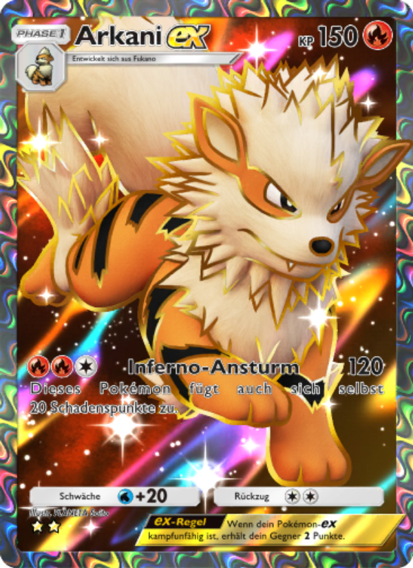Arkani-ex 254 — Genetic Apex (German Pokémon TCG card)