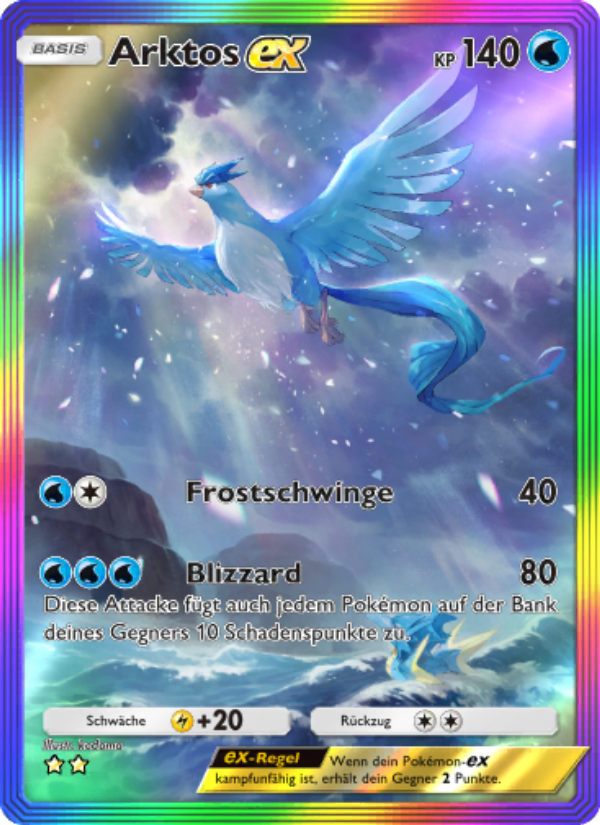 Arktos-ex 275 — Genetic Apex (German Pokémon TCG card)