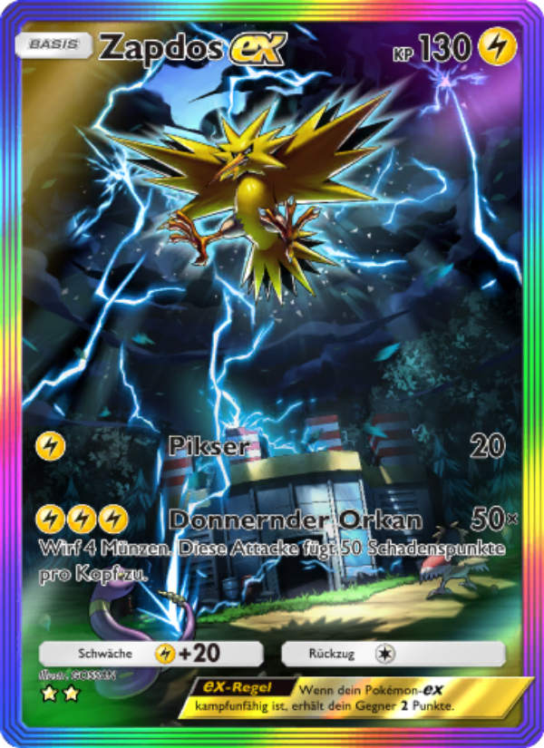 Zapdos-ex 276 — Genetic Apex (German Pokémon TCG card)