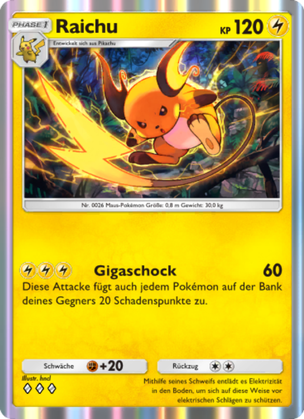 Raichu 026 — Mythical Island (German Pokémon TCG card)