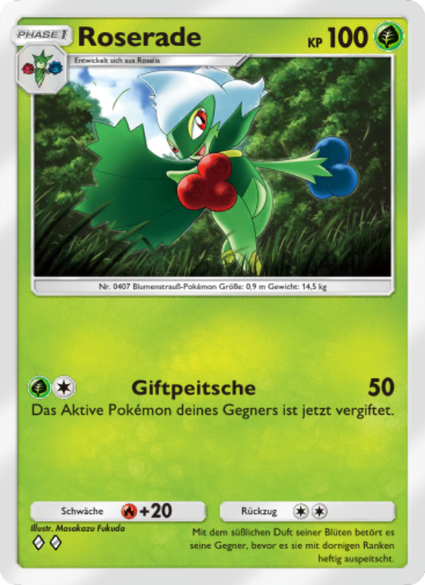 Roserade 009 — Space-Time Smackdown (German Pokémon TCG card)