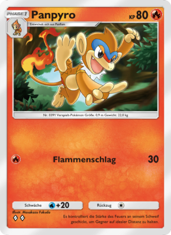 Panpyro 028 — Space-Time Smackdown (German Pokémon TCG card)