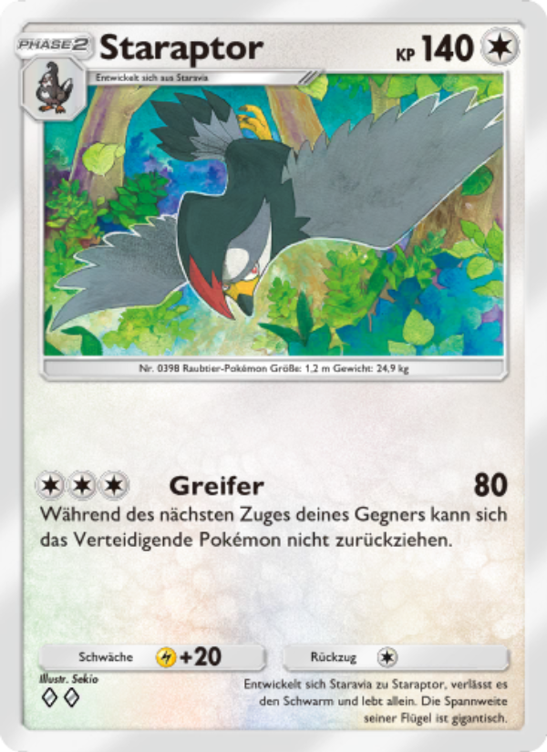 Staraptor 134 — Space-Time Smackdown (German Pokémon TCG card)