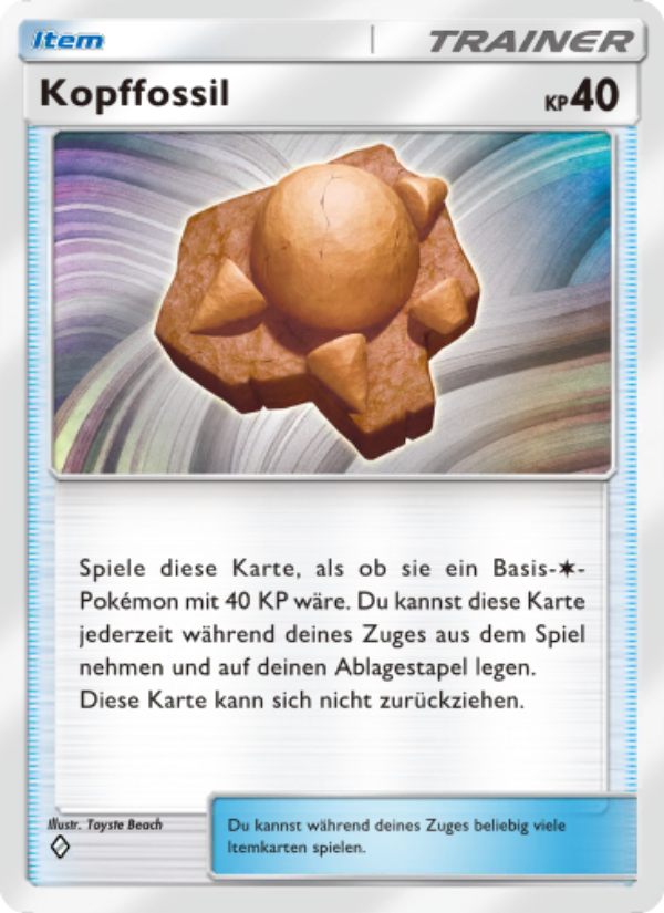 Kopffossil 144 — Space-Time Smackdown (German Pokémon TCG card)
