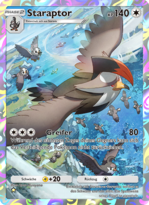 Staraptor 176 — Space-Time Smackdown (German Pokémon TCG card)